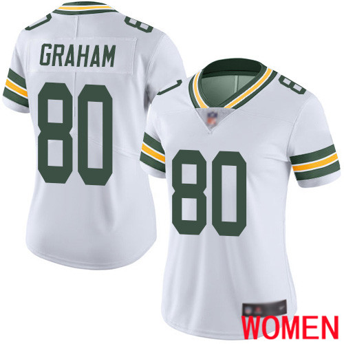 Green Bay Packers Limited White Women 80 Graham Jimmy Road Jersey Nike NFL Vapor Untouchable